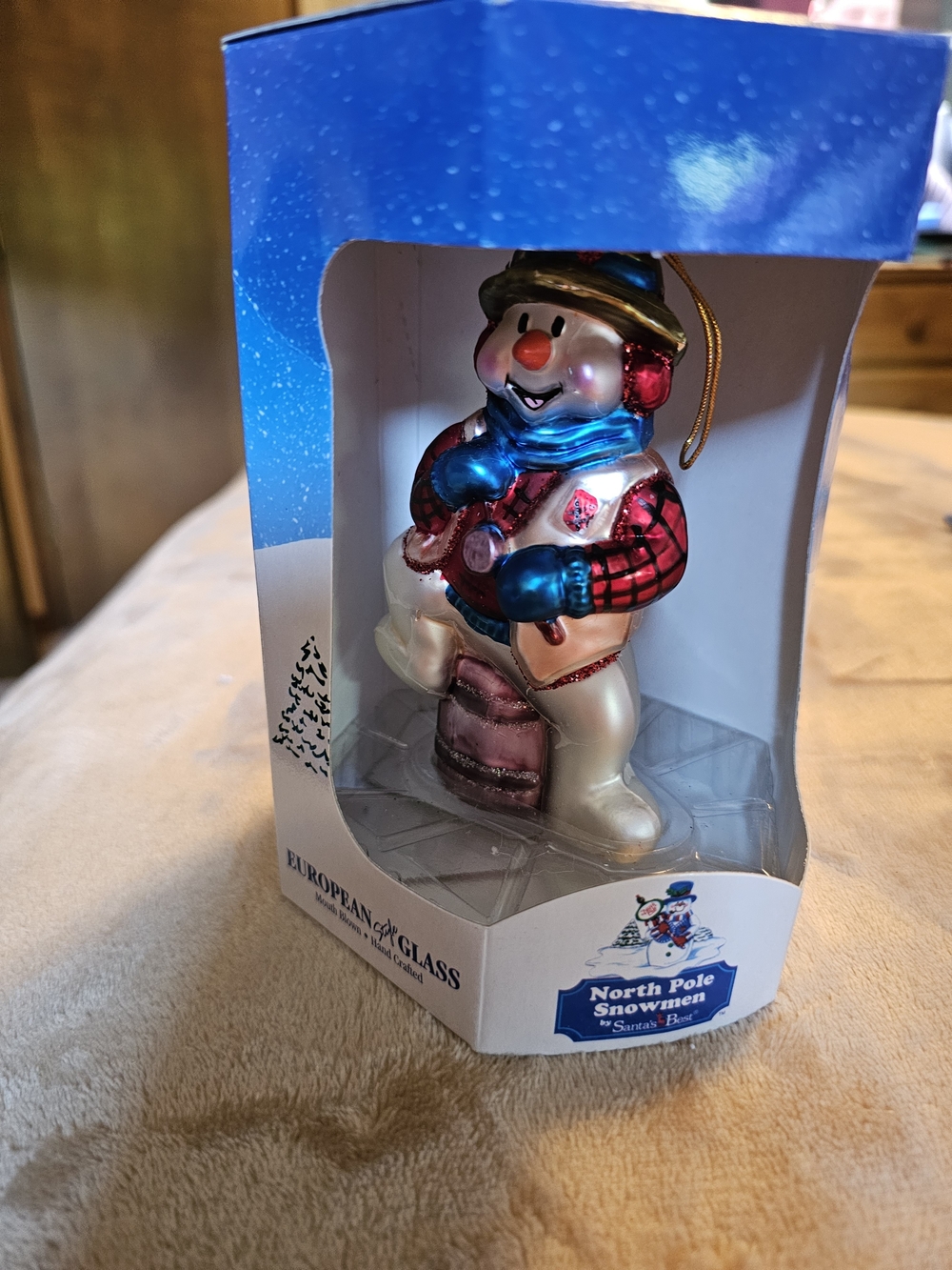 North Pole Snowman Glass Ornament - Multicolor‎ (European Glass)